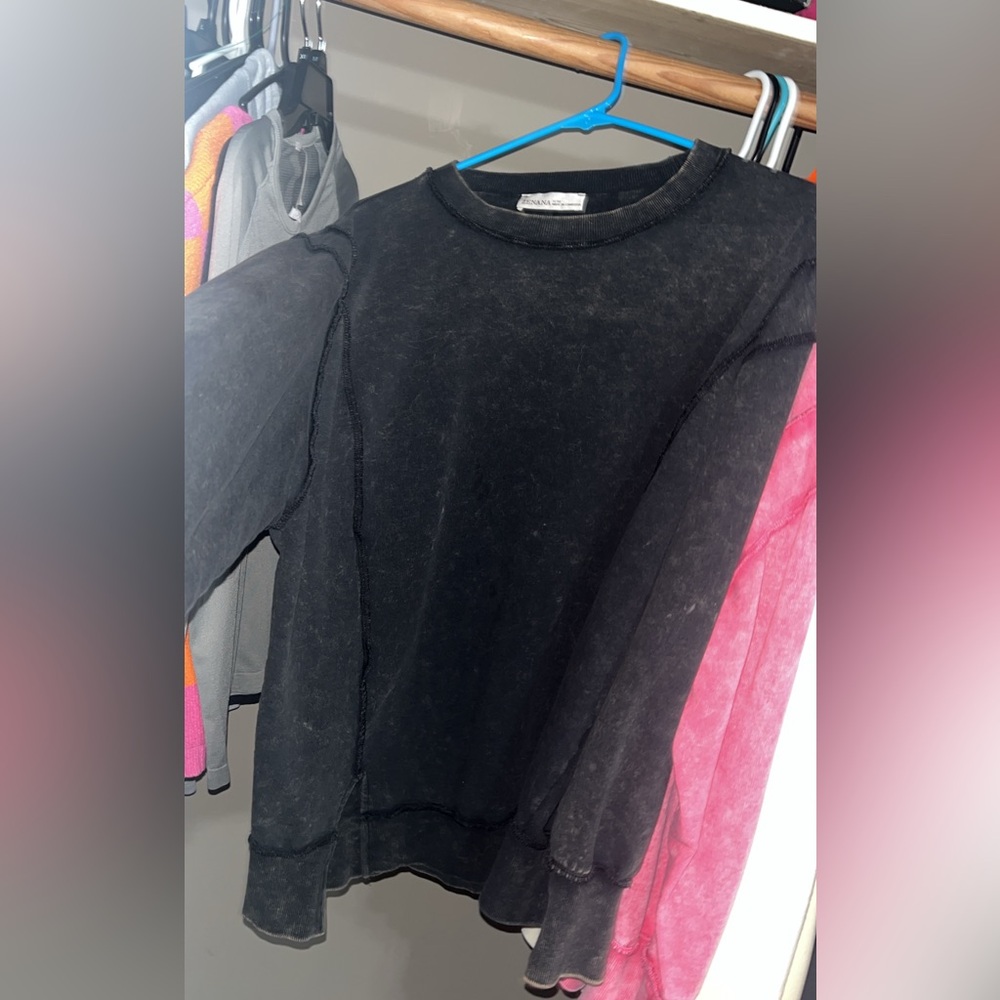 Black and Pink Long Sleeve Top